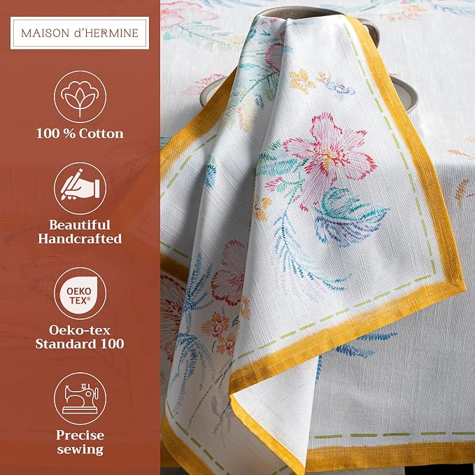Maison d' Hermine Cloth Napkins Set of 4 Reusable 100% Cotton (20" x 20") | Everyday Square Napkins Cloth Washable Dinner Party Wedding Restaurant Hotel Kitchen Spring Summer - Paradise Island - Image 2