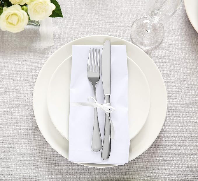 Utopia Kitchen Cotton Blend White Cloth Napkins [12 Pack, 20x20 Inch] | Absorbent Washable and Reusable for Dinner, Restaurant, Lunch, Wedding and Hotel - Image 6