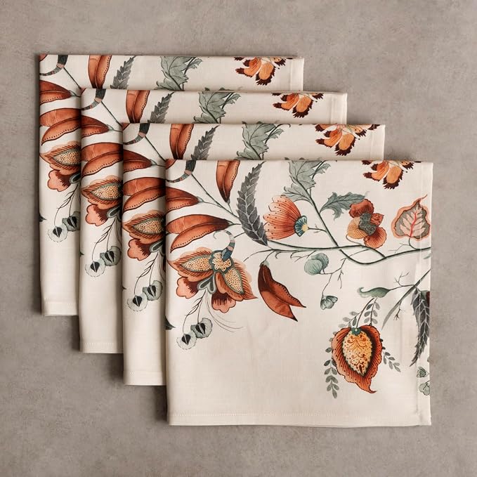 Maison d' Hermine Cloth Napkins Set of 4 Reusable 100% Cotton (20" x 20") | Everyday Square Napkins Cloth Washable Dinner Wedding Restaurant Hotel Kitchen Thanksgiving Christmas - Dalida - Image 9