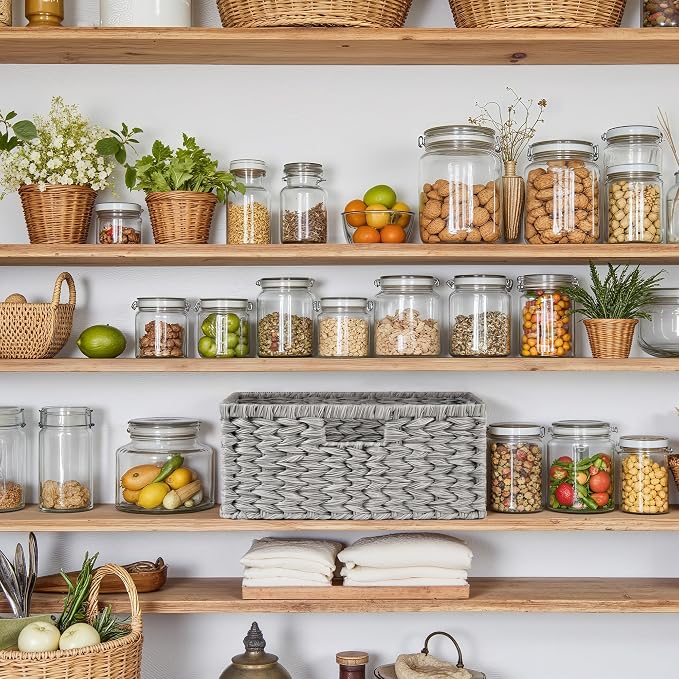 GRANNY SAYS Wicker Storage Baskets for Shelves, Wicker Baskets, Gray,1-Pack | Waterproof Wicker Baskets for Organizing, Plastic Woven Baskets for Shelves, Decorative Baskets for Living Room, Gray Basket - Image 7