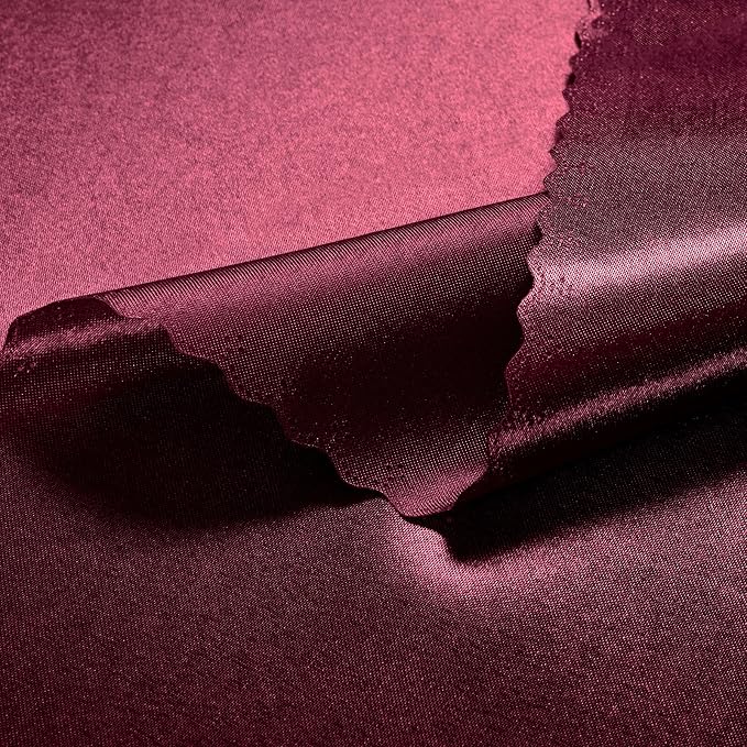 VACVELT 100 Pack Burgundy Scalloped Satin Napkins 17x17 Inch Wedding | Scalloped Floral Edges With Silky Smooth Finish, Seamless Design, Machine Washable Wrinkle And Fade Resistant - Image 6
