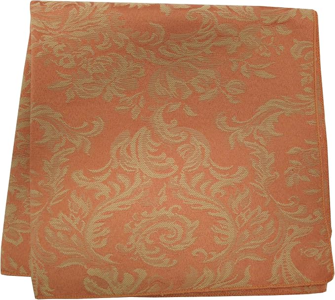 17x17-Inch Square Damask Cloth Napkins, Sienna, Set of 60 - Image 2