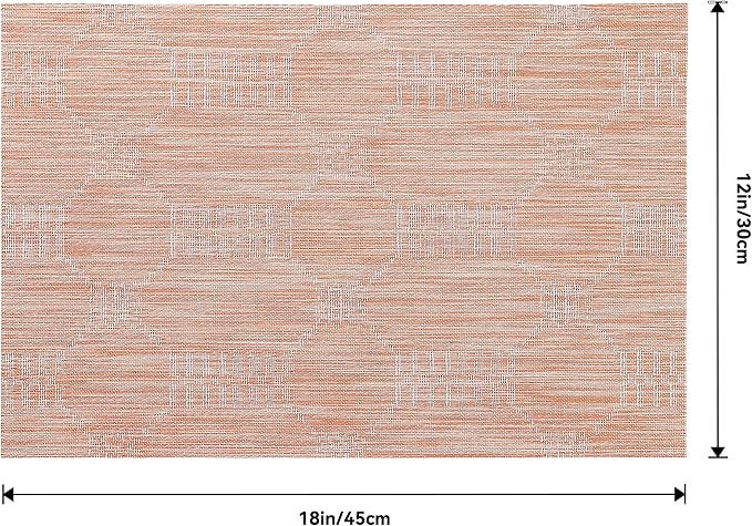Leetaltree Coral Placemats Set of 12 - Heat Resistant Non-Slip Place mats for Dining Table, Washable Durable PVC Vinyl Woven Table Mats（Coral, 12） - Image 9