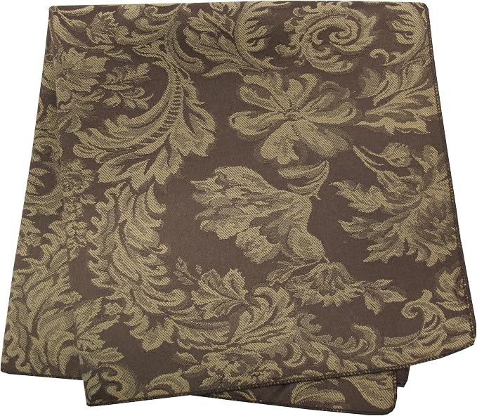 17x17-Inch Damask Cloth Napkins, Chocolate, Set of 120 | Bulk Case of 10 Dozen, Miranda Jacquard, Square, 50% Cotton / 50% Polyester Fabric, Woven Damask Pattern, Soft Hand, Brown - Image 2