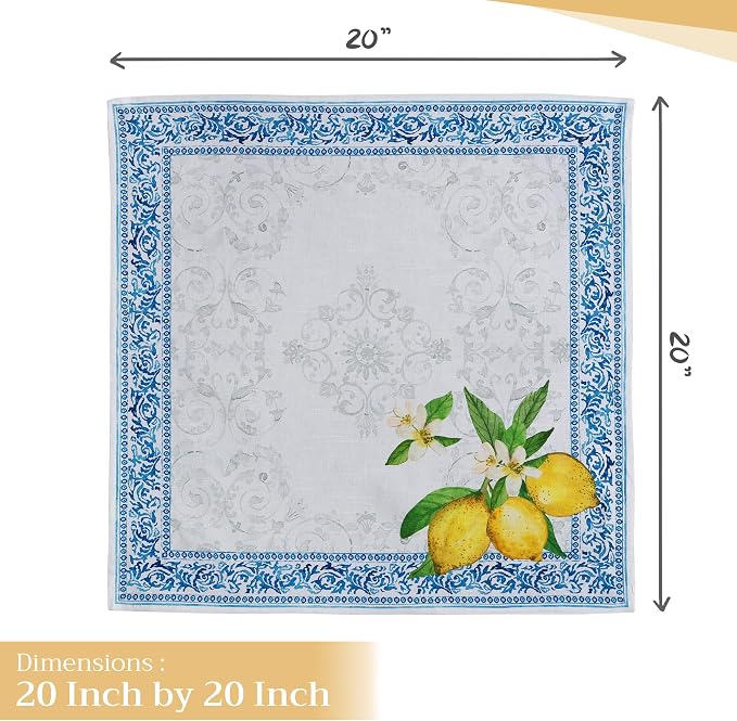 Maison d' Hermine Cloth Napkins Set of 4 Reusable 100% Cotton (20" x 20") | Everyday Square Napkins Cloth Washable Dinner Party Wedding Restaurant Hotel Kitchen Spring Summer - Cedrat - Image 4