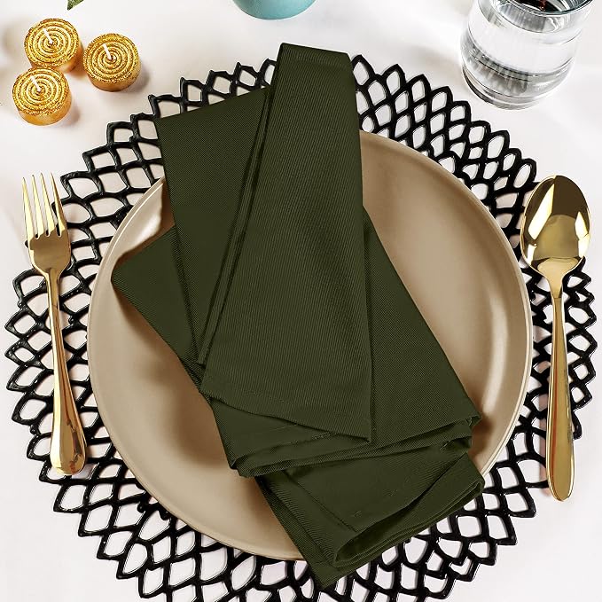Utopia Kitchen Olive Cloth Napkins [12 Pack, 18x18 Inch] Absorbent Cotton Blend Washable and Reusable for Dinner, Restaurant, Lunch, Wedding and Hotel - Image 7