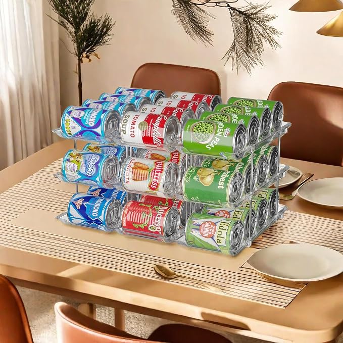 Jsyrjing Can Organizer for Pantry and 2 Pack Adjustable Width Soda Can Dispense for Refrigerator - Image 2
