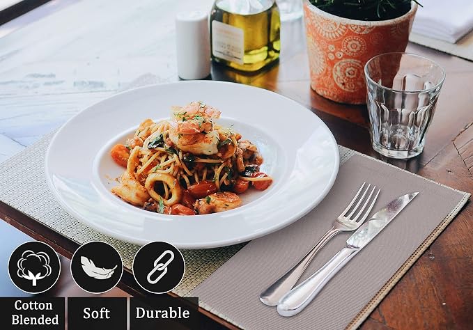 Ruvanti Cloth Napkins Set of 4, 18x18 Inches Napkins Cloth Washable, Soft, Durable, Absorbent, Cotton Blend. Table Dinner Napkins Cloth for Hotel, Lunch, Restaurant, Wedding Parties - Coffee Grey - Image 5
