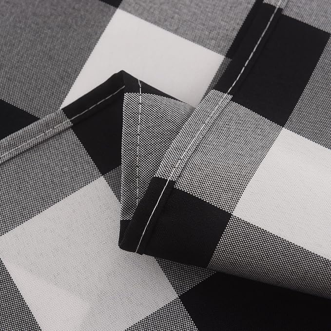 Cupuamon 2 Pack Waterproof Polyester Fabic Square Checkered Tablecloth，54x54 Outdoor Table Cloth，Oil Stain Prevention Table Cloth for Pinics and Parties（Black and White） - Image 7
