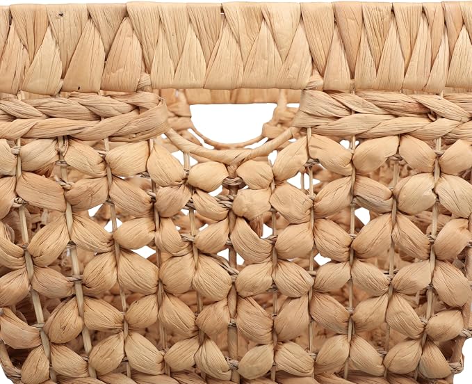 happimess Aria 5-Piece Nesting Storage Baskets Water Hyacinth 21", Natural | Handwoven Contemporary Bohemian Design, Iron Metal Frame, Open Weave, Decorative Organization For Living Room and Bedroom - Image 7