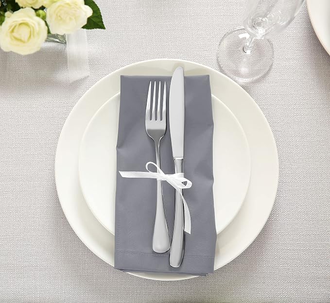 Utopia Kitchen Cotton Blend Charcoal Cloth Napkins [12 Pack, 18x18 Inch] | Absorbent Washable and Reusable for Dinner, Restaurant, Lunch, Wedding and Hotel - Image 4