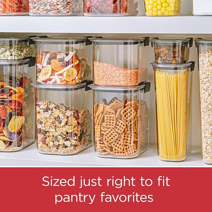Rubbermaid Brilliance 16-Cup Airtight Food Storage Container with Lid Clear/Grey - optimal for pantry organization flour sugar and food storage - Image 4