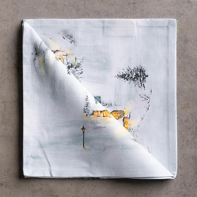 Maison d' Hermine Cloth Napkins Set of 4 Reusable 100% Cotton (20" x 20") | Everyday Square Napkins Cloth Washable Dinner Wedding Restaurant Hotel Kitchen Thanksgiving Christmas - Neige de Noel - Image 9