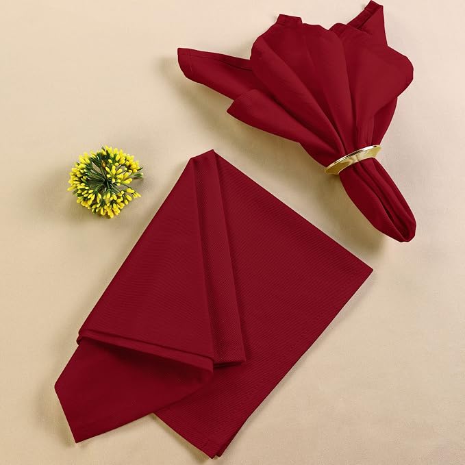 Utopia Kitchen Cotton Blend Red Cloth Napkins [12 Pack, 18x18 Inch] | Absorbent Washable and Reusable for Dinner, Restaurant, Lunch, Wedding and Hotel - Image 8