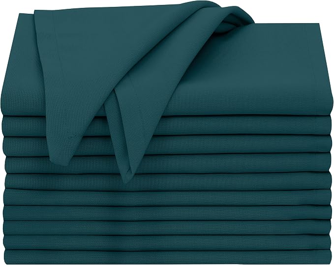 Ruvanti Cloth Napkins Set of 12, 18x18 Inches, 100% Cotton, Washable, Soft & Absorbent, Perfect for Wedding, Christmas, ‎Thanksgiving Dinners - Deep Teal - Image 9