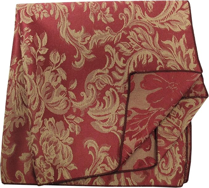17x17-Inch Square Damask Cloth Napkins, Bordeaux Set of 36 | Bulk Case of 3 Dozen, Miranda Jacquard, 50% Cotton / 50% Polyester Fabric, Woven Damask Pattern, Soft Hand, Machine Washable - Image 2