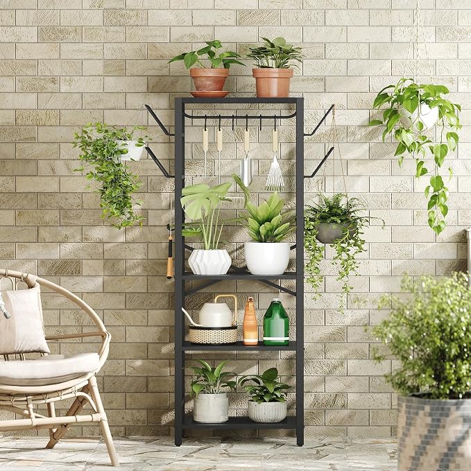 MAHANCRIS 4-Tier Pot Rack, Pots and Pans Organizer for Kitchen Corner, Kitchen Storage Rack with U-Shaped Lid Holders, Freestanding Cookware Stand, Black POBK3001 - Image 9