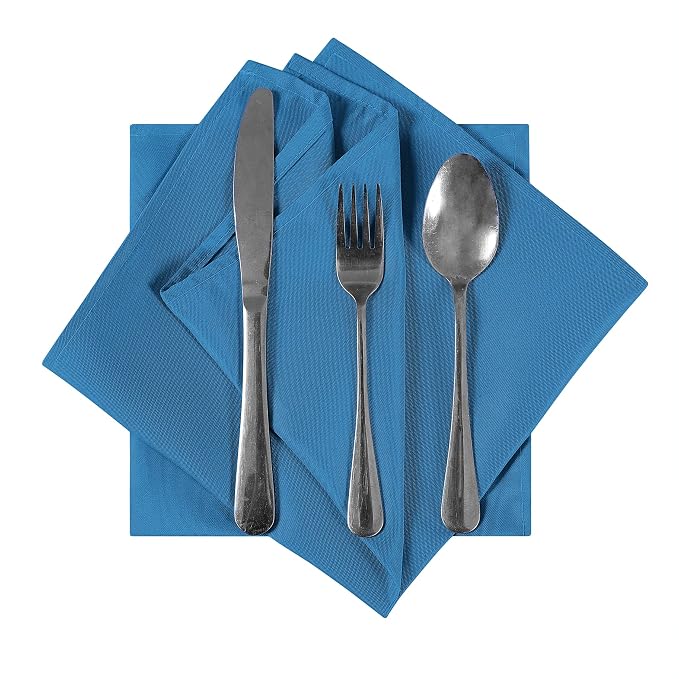 Bailarina Cloth Napkins Set of 120,17x17 inches Dinner Napkins Cloth Washable,Polyester Square Table Cloth Napkin Bulk with Hemmed Edges Ideal for Banquets, Parties and Weddings-Mediterranean Blue - Image 2