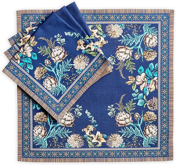 Maison d' Hermine Cloth Napkins Set of 4 100% Combed Cotton (20" x 20") | Everyday Square Napkins Cloth Washable Dinner Party Wedding Restaurant Hotel Kitchen Spring Summer - Artichoke by MaisondHermine