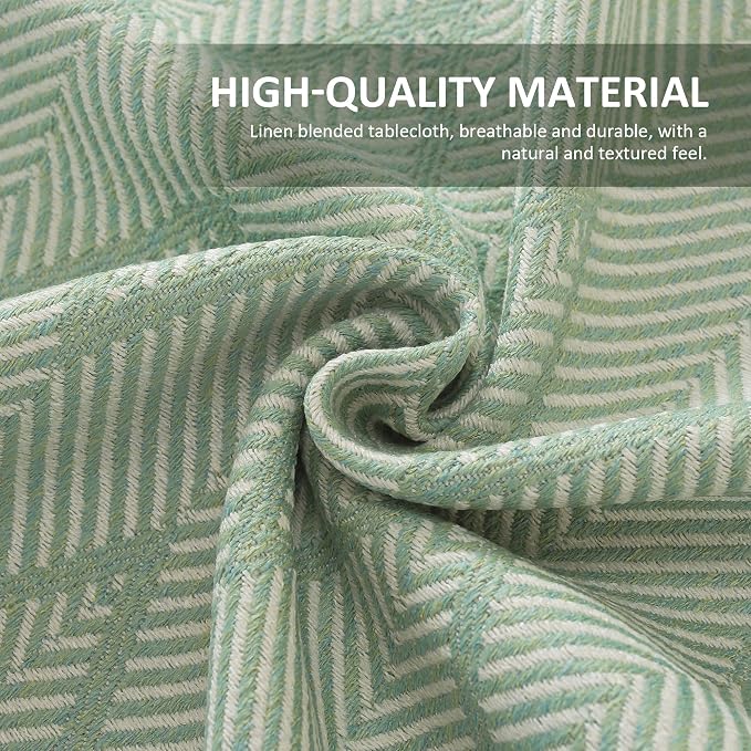17x17 Green Icelandic Cloth Napkins Set of 6 Washable Reusable | Refresh your table aesthetic. These 17x17 washable green Icelandic pattern napkins add a textured, natural feel. - Image 2