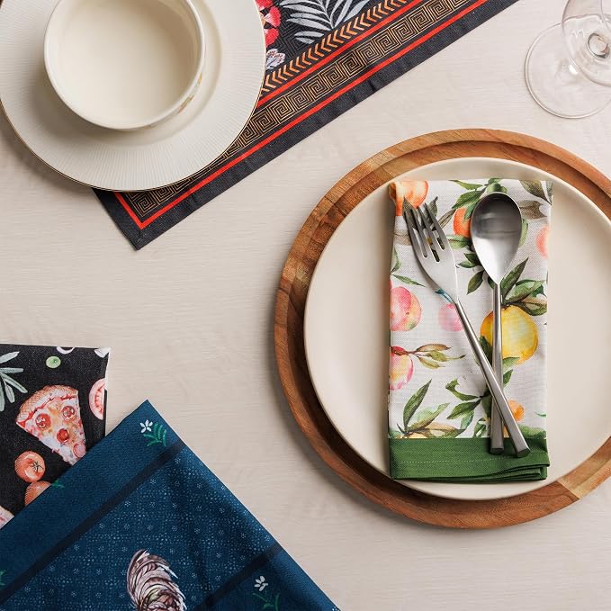Maison d' Hermine Cloth Napkins Set of 4 Reusable 100% Cotton (18" x 18") | Everyday Square Napkins Cloth Washable Dinner Party Wedding Restaurant Hotel Kitchen Spring Summer - Soleil Fruite - Image 9