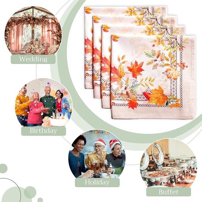 Maison d' Hermine Cloth Napkins Set of 4 Reusable 100% Cotton (20" x 20") | Everyday Square Napkins Cloth Washable Dinner Wedding Restaurant Hotel Kitchen Thanksgiving Christmas - Amarante - Image 5