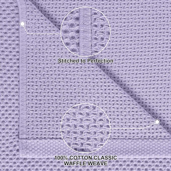 Homaxy 8 Pack 100% Cotton Kitchen Towels and Dishcloths Set, Lavender | 12 x 12 Inches and 13 x 28 Inches Kitchen Towels Set, Ultra Soft Absorbent Dish Cloths for Washing Dishes - Image 2
