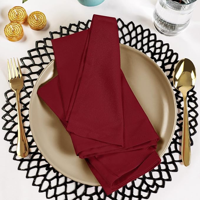 Utopia Kitchen Cotton Blend Red Cloth Napkins [12 Pack, 18x18 Inch] | Absorbent Washable and Reusable for Dinner, Restaurant, Lunch, Wedding and Hotel - Image 7