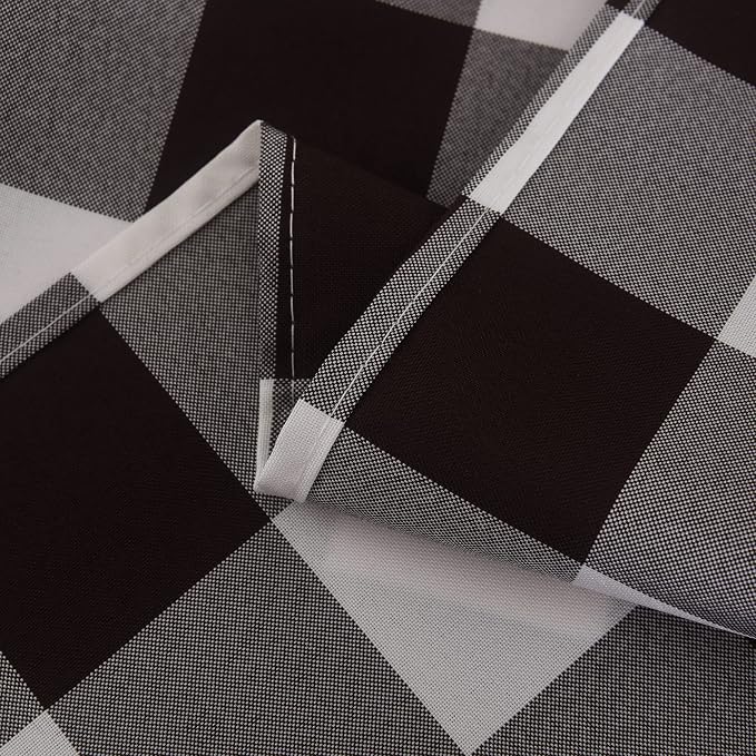 Cupuamon 2 Pack Waterproof Polyester Fabic Rectangle Checkered Tablecloth，60x120 Outdoor Table Cloth，Oil Stain Prevention Table Cloth for Pinics and Parties（Black and White） - Image 7