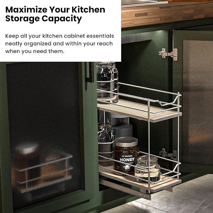Home Zone Living Pull Out Kitchen Cabinet Organizer - Image 5