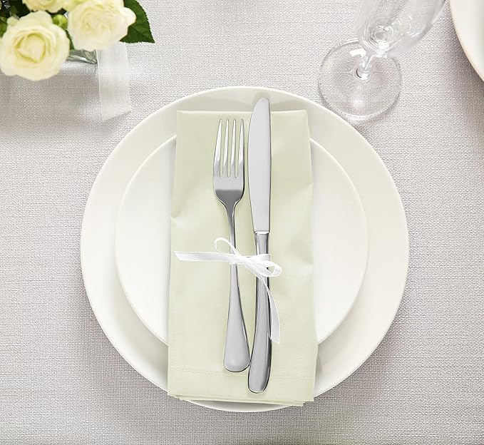 Utopia Kitchen Cotton Blend Ivory Cloth Napkins [12 Pack, 18x18 Inch] | Absorbent Washable and Reusable for Dinner, Restaurant, Lunch, Wedding and Hotel - Image 6