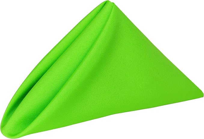 17x17-Inch Polyester Cloth Napkins, Neon Green, Set of 24 by UltimateTextile