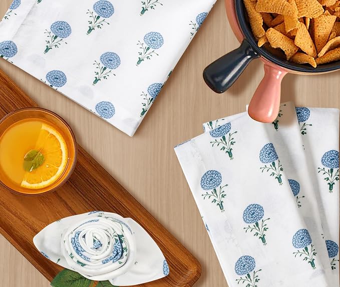 Bedding Craft Printed Dinner Napkins Set of 12 – 18x18 Mushroom Design with 1" Fold – Durable Stylish Fabric Napkins for Dining, Table Décor & Everyday Use - Image 8