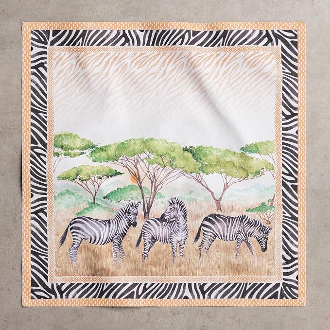 Maison d' Hermine Cloth Napkins Set of 4 Reusable 100% Cotton (18" x 18") | Everyday Square Napkins Cloth Washable Dinner Party Wedding Restaurant Hotel Kitchen Spring Summer - Zebra Life - Image 8