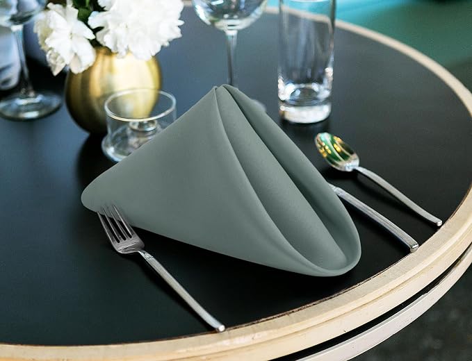 Utopia Home [24 Pack, Light Grey] Cloth Napkins 17x17 Inches, 100% Polyester Hemmed Edges, Washable and Reusable Ideal for Parties, Weddings and Dinners - Image 9