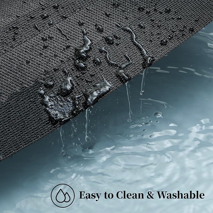 Leetaltree Black Frame Placemats Set of 24 - Heat Resistant Non-Slip Place mats for Dining Table, Washable Durable PVC Vinyl Woven Table Mats(Black Frame, 24) - Image 8