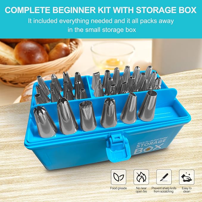 Cake Decorating Tools Piping Bags & Tips Set 115 Pcs, Cake Decorating Kit with 42 Piping Tips,Cake Decorating Supplies with Frosting Tips&Bags Cupcake Cookie Decorating Supplies Gifts for Kids - Image 3