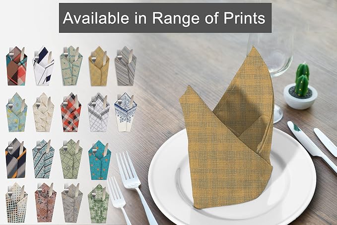 RUVANTI Cloth Napkins Set of 12 Cotton 100%, 18x18 Inches Napkins Cloth Washable, Soft, Absorbent. Cotton Napkins for Parties, Christmas, Thanksgiving, Weddings, Dinner Napkins Cloth - Wet Net - Image 7
