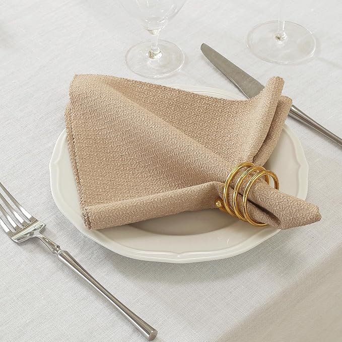 17x17 Solid Brown Cloth Napkins Set of 6 Washable Rustic Decor | Cozy up your dining room. These 17x17 reusable brown linen napkins bring a warm, earthy feel to daily family dinners. by UWWGKK