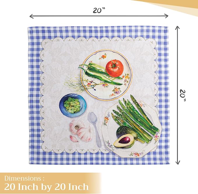 Maison d' Hermine Cloth Napkins Set of 4 Reusable 100% Cotton (20" x 20") | Everyday Square Napkins Cloth Washable Dinner Party Wedding Restaurant Hotel Kitchen Spring Summer - Gourmand - Image 4