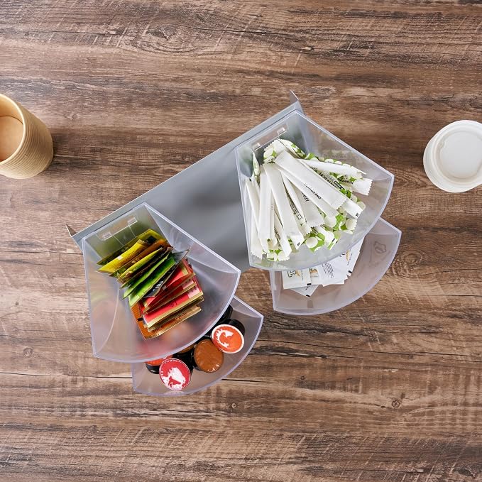 Restaurantware Condiment Organizer 1 Case 15.5 x 10 x 10.5 Inches Countertop Bin Holder Stainless Steel Removable Compartment Caddy Silver Tray for Coffee Station or Buffet Display - Image 9