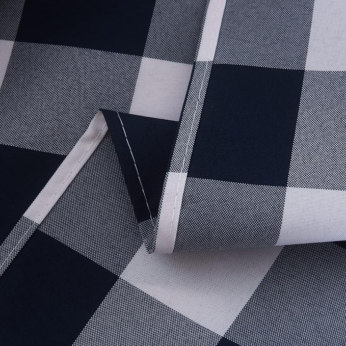 Cupuamon 2 Pack Waterproof Polyester Fabic Rectangle Checkered Tablecloth，60x120 Outdoor Table Cloth，Oil Stain Prevention Table Cloth for Pinics and Parties（Navy and White） - Image 7
