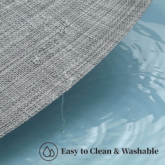 Leetaltree Linen Grey Placemats Set of 8 - Heat Resistant Non-Slip Place mats for Dining Table, Washable Durable PVC Vinyl Woven Table Mats（Linen Grey, 8） - Image 5