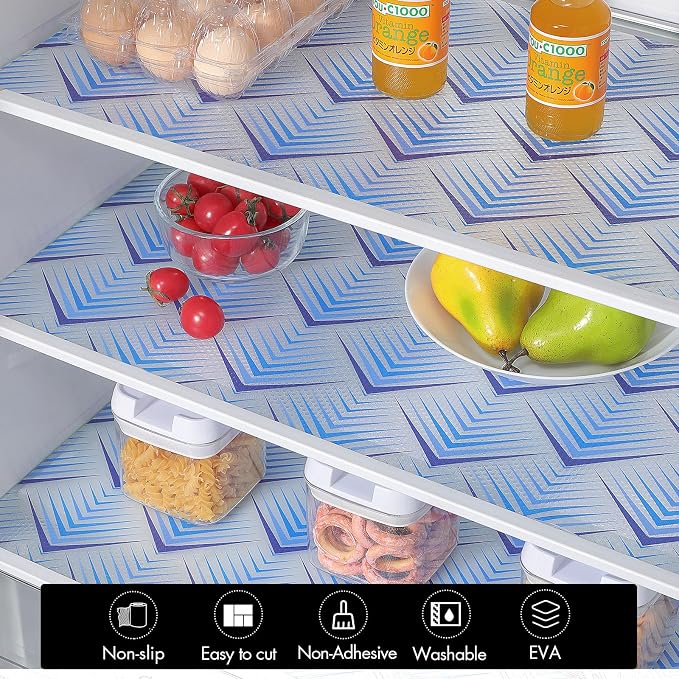 Cooyes Shelf Liner for Kitchen Cabinets – Non-Adhesive Waterproof Drawer Liner – Durable EVA Material Easy-to-Cut Shelf Paper for Refrigerator, Cupboard, Dresser with Modern Pattern - Image 7