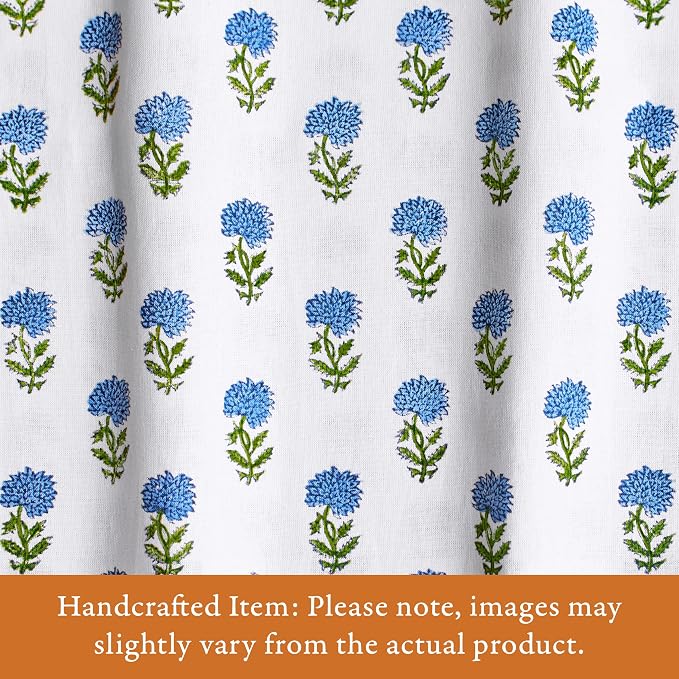 100% Blue Cotton Dinner Napkins, Set of 6, Hand Printed Moonlit Taj Design, Fair Trade, Washable Cloth Napkins for Parties & Cocktails 20x20 in - Image 2