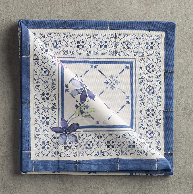 Maison d' Hermine Faience Bundle Set 100% Cotton Set of 4 Napkins (20 Inch by 20 Inch) and Set of 4 Place Mats (13 Inch by 19 Inch) - Image 6