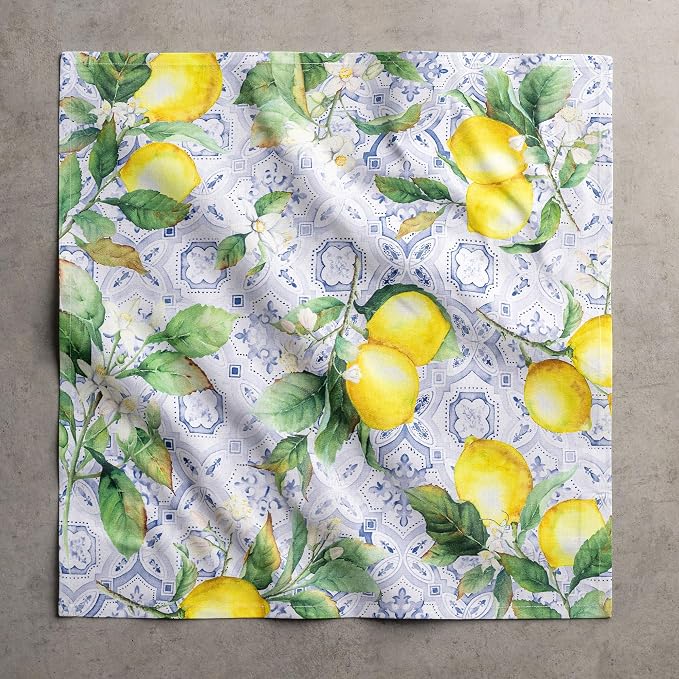 Maison d' Hermine Cloth Napkins Set of 4 Reusable 100% Cotton (20" x 20") | Everyday Square Napkins Cloth Washable Dinner Party Wedding Restaurant Hotel Kitchen Spring Summer - Citrus - Image 8