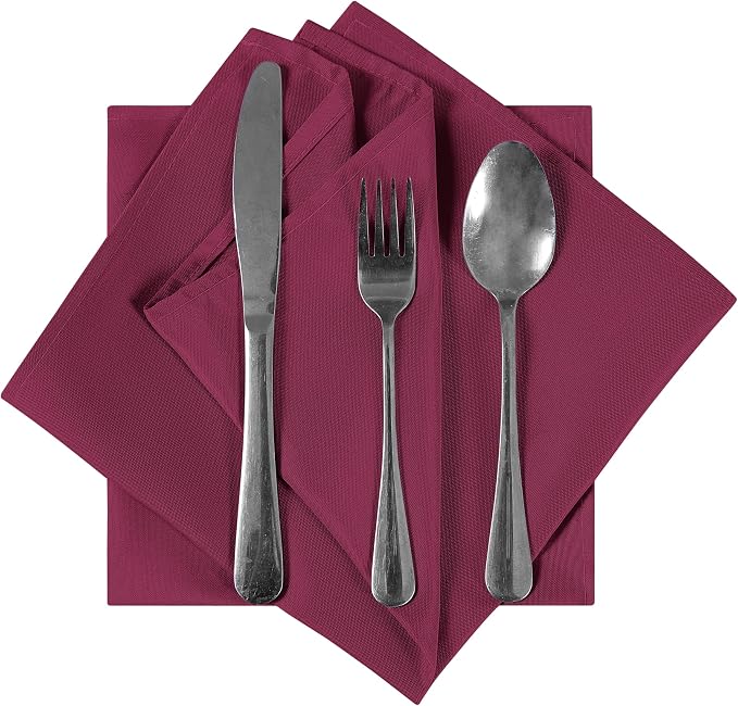 Bailarina Cloth Napkins Set of 80,17x17 inches Dinner Napkins Cloth Washable,Polyester Square Table Cloth Napkin Bulk with Hemmed Edges Ideal for Banquets, Parties and Weddings-Burgundy - Image 2