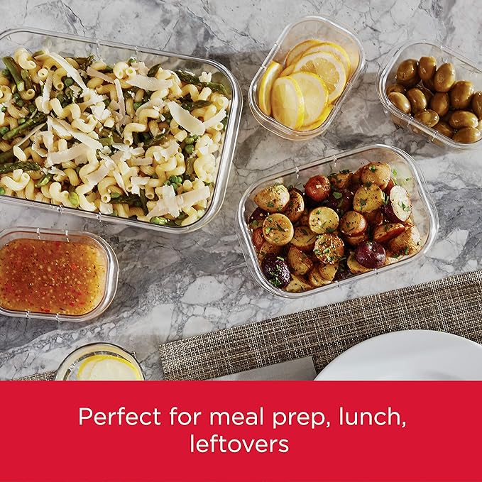 Rubbermaid Brilliance BPA-Free 3 Set Food Storage Containers with Lids, Removable Trays, Airtight, Leak-Proof, Ideal for Meal Prep, Lunch, and Leftovers - Image 3