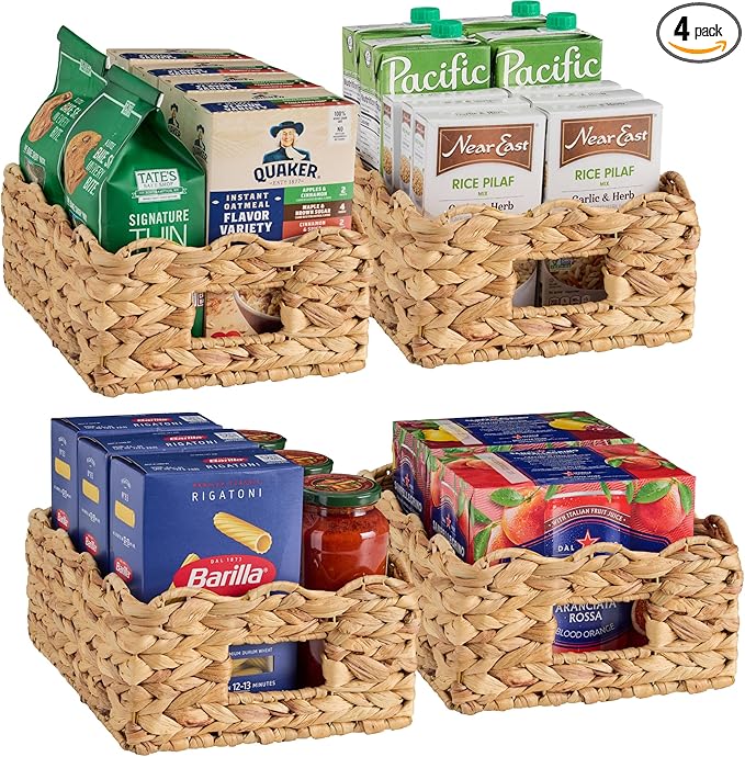Best Choice Products 9x12 Scalloped Shelf Baskets, Woven Storage Bins, Storage Organizers for Pantry, Living Room, Bedroom, Nursery & Laundry, 4 Pack - Natural by Unknown